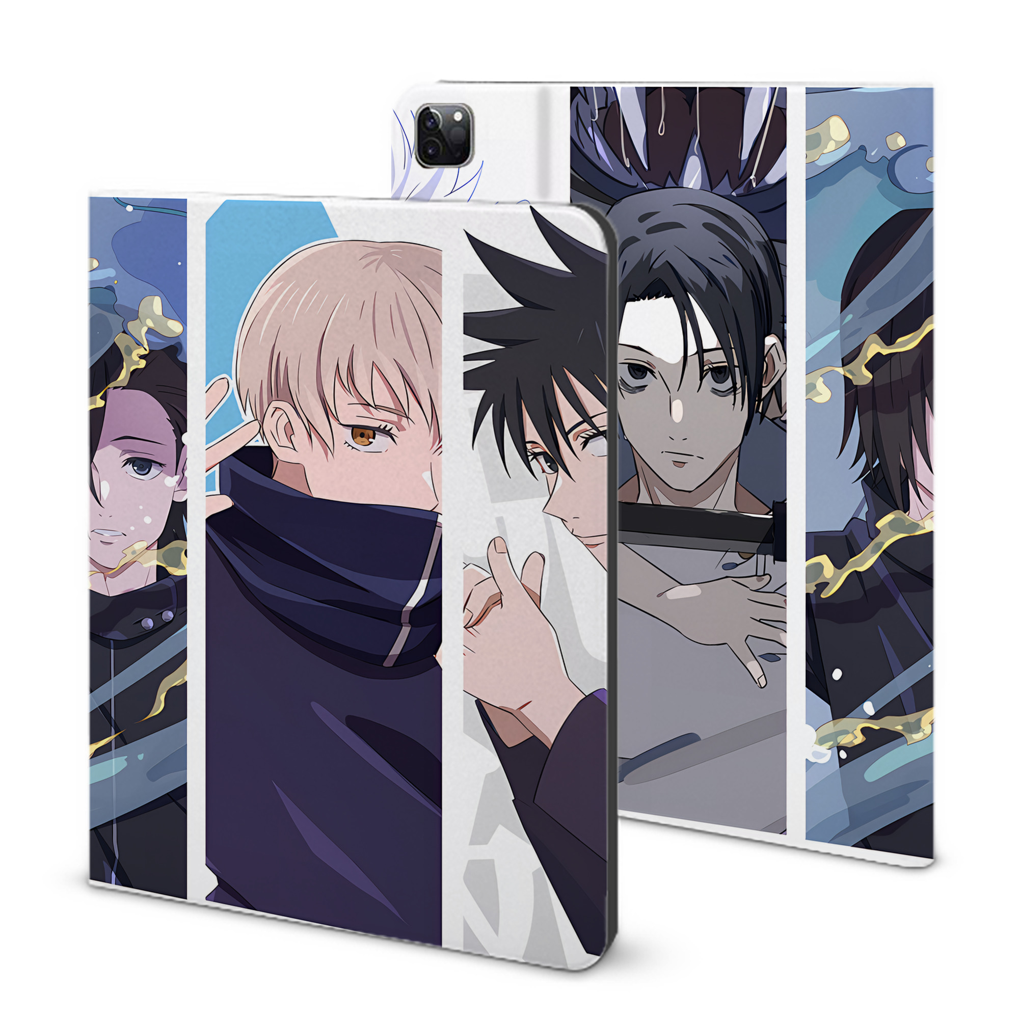 （画像用） 呪術廻戦 Jujutsu Kaisen IPad ケース ブック型 PUレザー TPU 耐衝撃 軽量 薄型 ペン収納なし 全面保護 IPad 各モデル対応